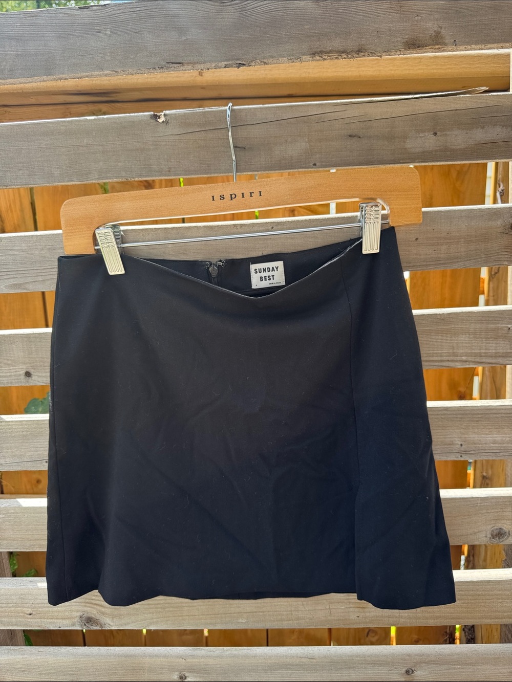 Sunday Best Black Mini Skirt - Sleek A-Line with Slit Notch